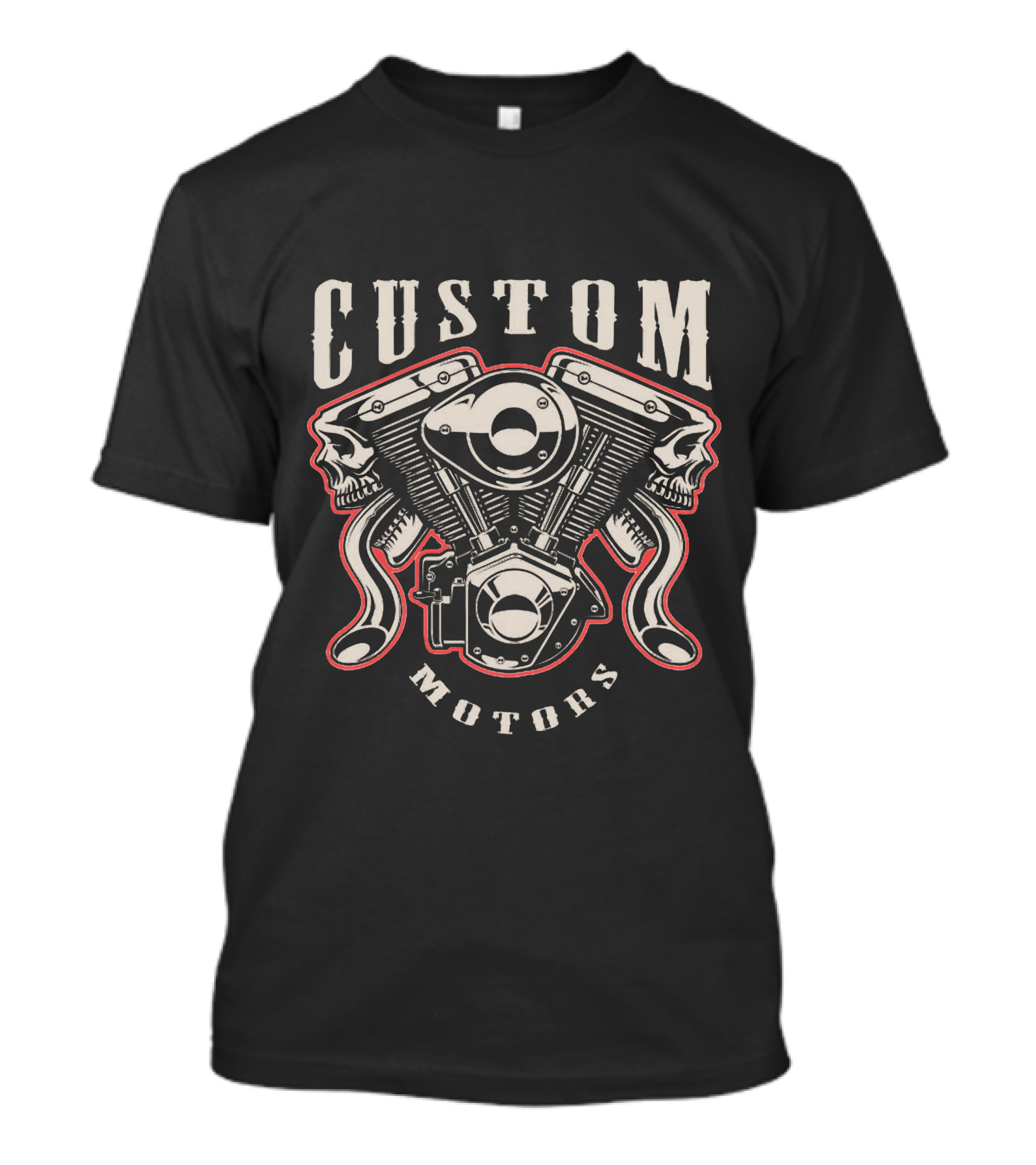 Custom Motors Skull Engine T-Shirt