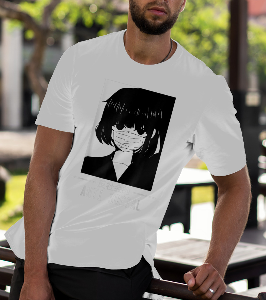 Anime Anti Social Japanese Text Vaporwave Aesthetic T-Shirt