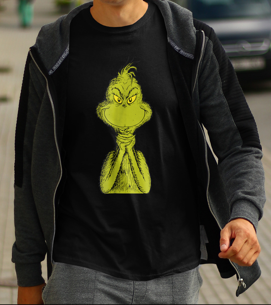 Dr Seuss Classic Sly Grinch Iconic Mischievous Expression T-Shirt