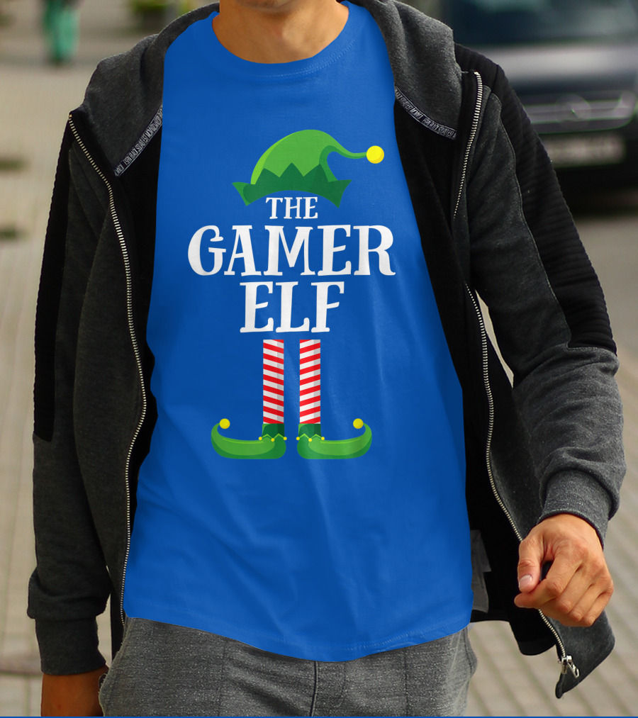 The Gamer Elf Matching Family Group Christmas Party Holiday T-Shirt