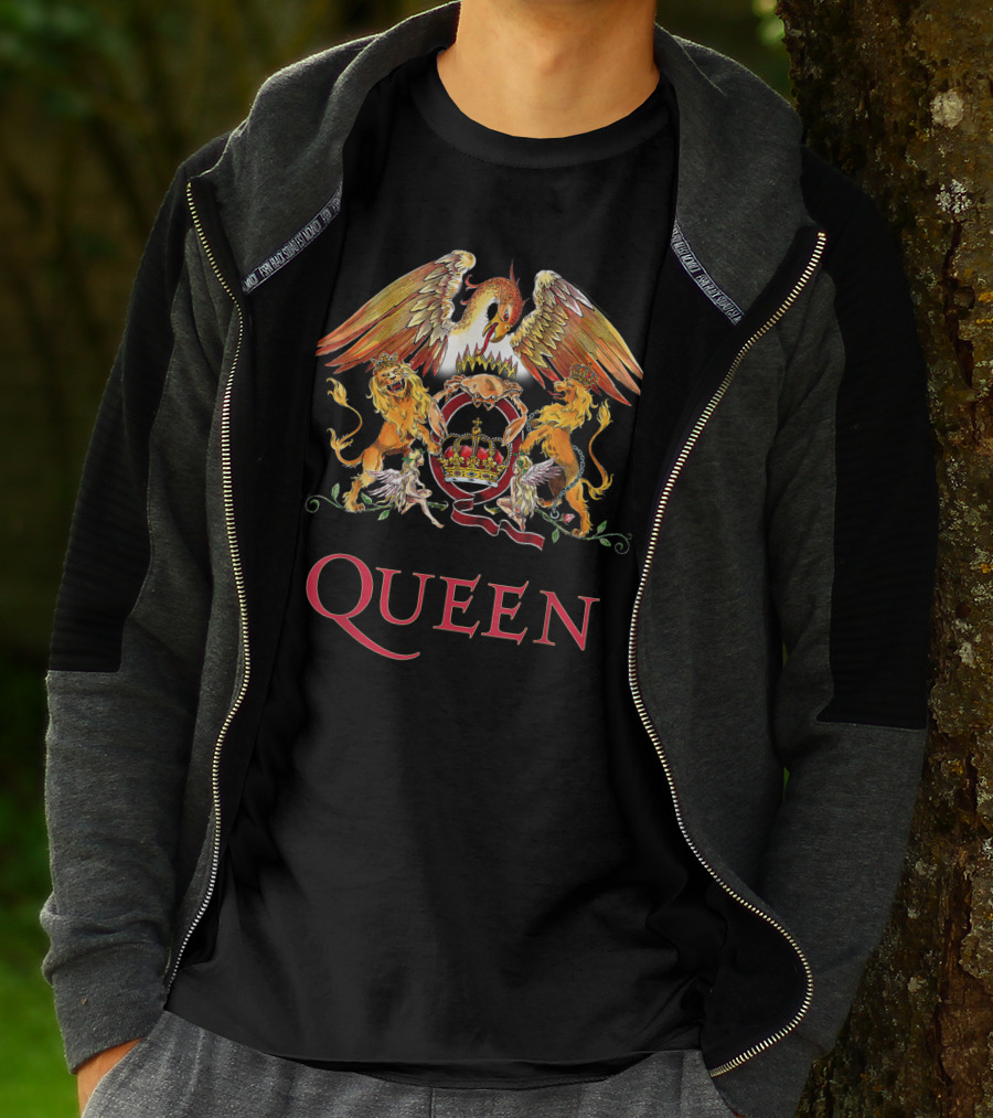 Queen Crest Logo Lions Phoenix Crown T-Shirt