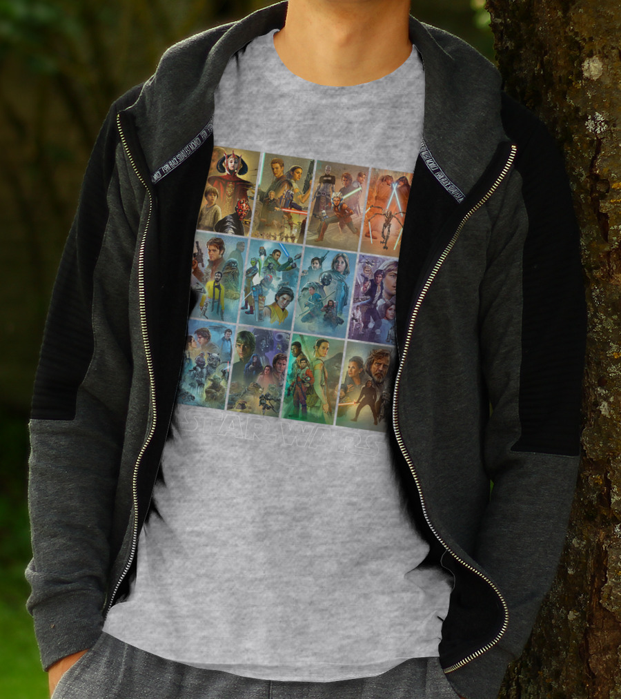 Star Wars Celebration Mural Panels Iconic Characters And Scenes T-Shirt