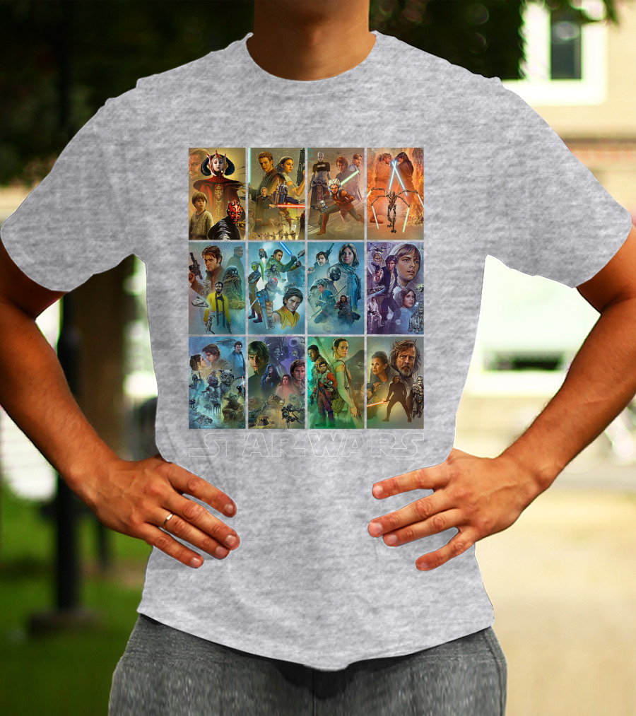 Star Wars Celebration Mural Panels Iconic Characters And Scenes T-Shirt
