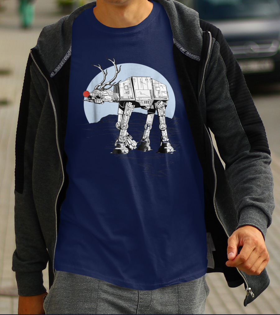 Star Wars Rudolph AT-AT Walker Moonlit Scene T-Shirt