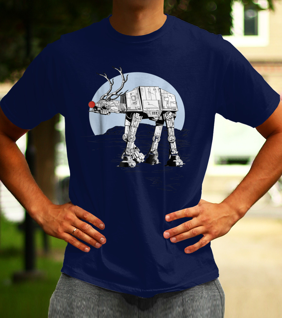 Star Wars Rudolph AT-AT Walker Moonlit Scene T-Shirt