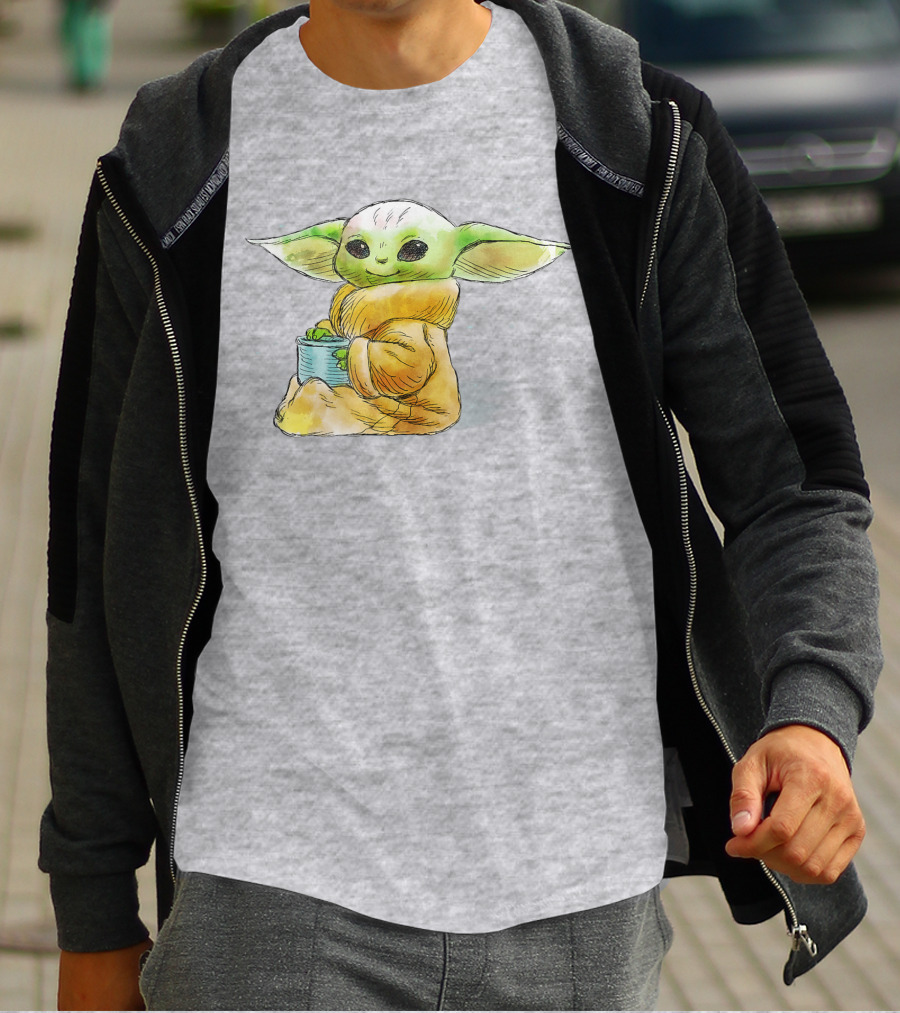 Star Wars The Mandalorian The Child Baby Yoda Drinking Soup T-Shirt
