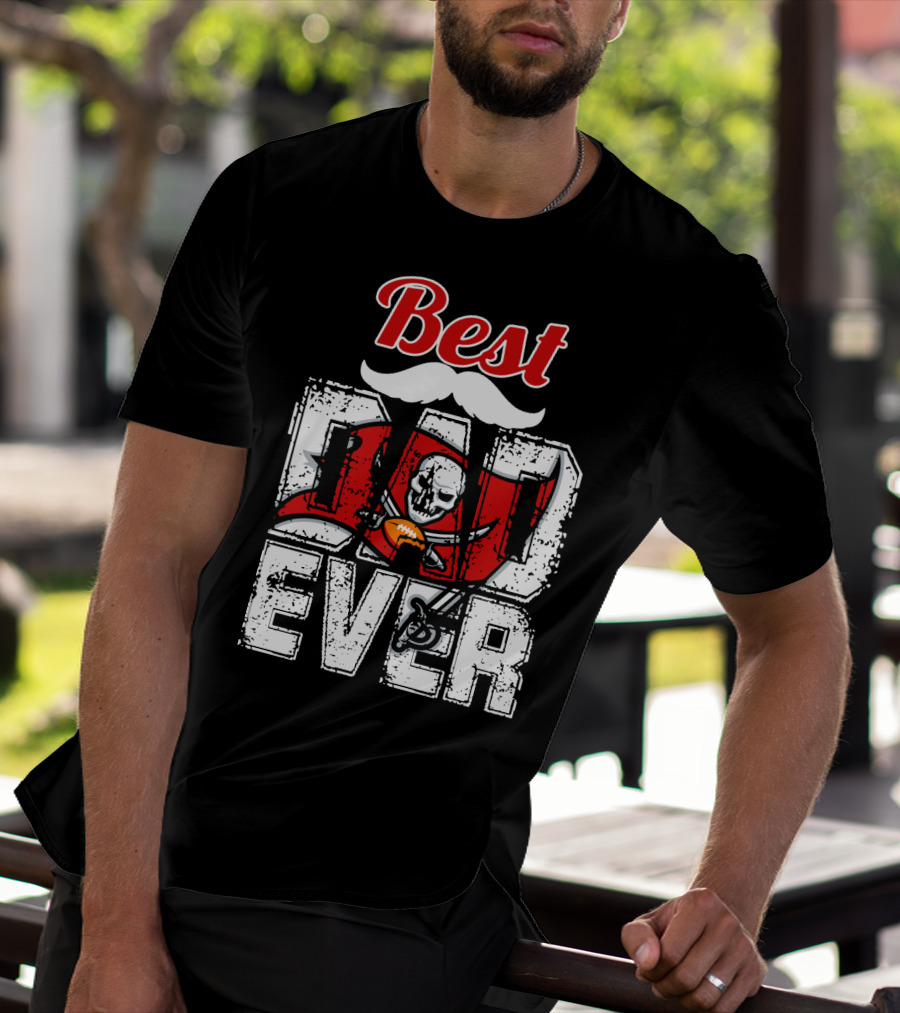 Best Dad Ever Buccaneers Football Skull Flag T-Shirt