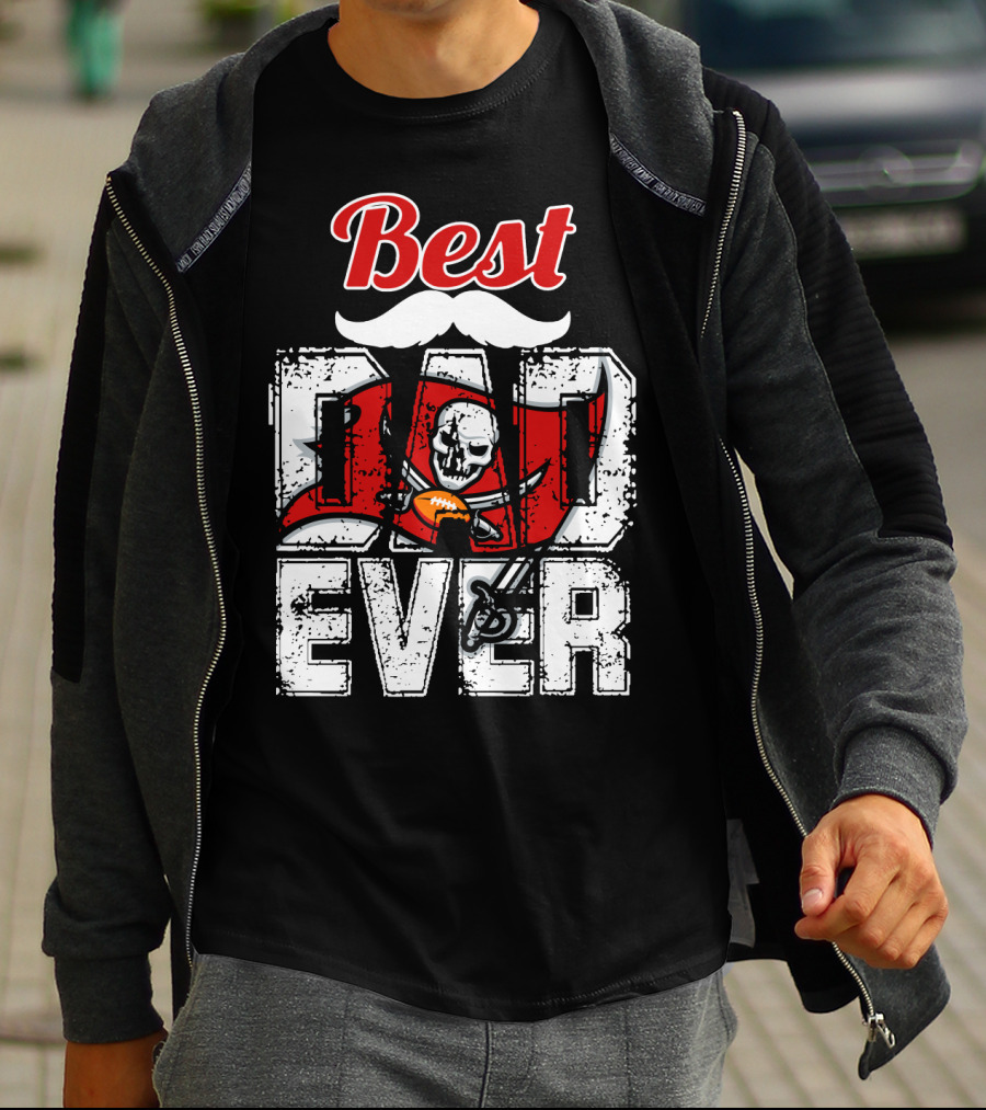 Best Dad Ever Buccaneers Football Skull Flag T-Shirt