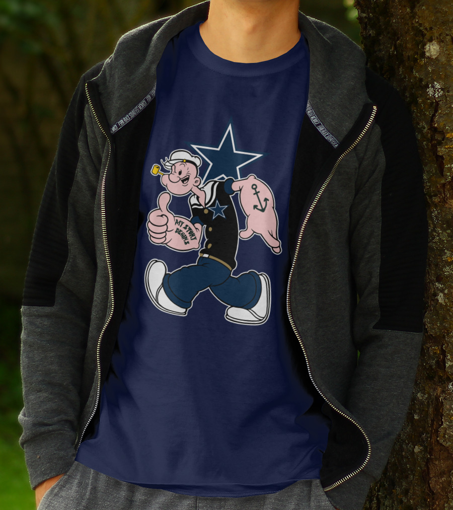 Dallas Cowboys Popeye My Story Began Star Anchor T-Shirt