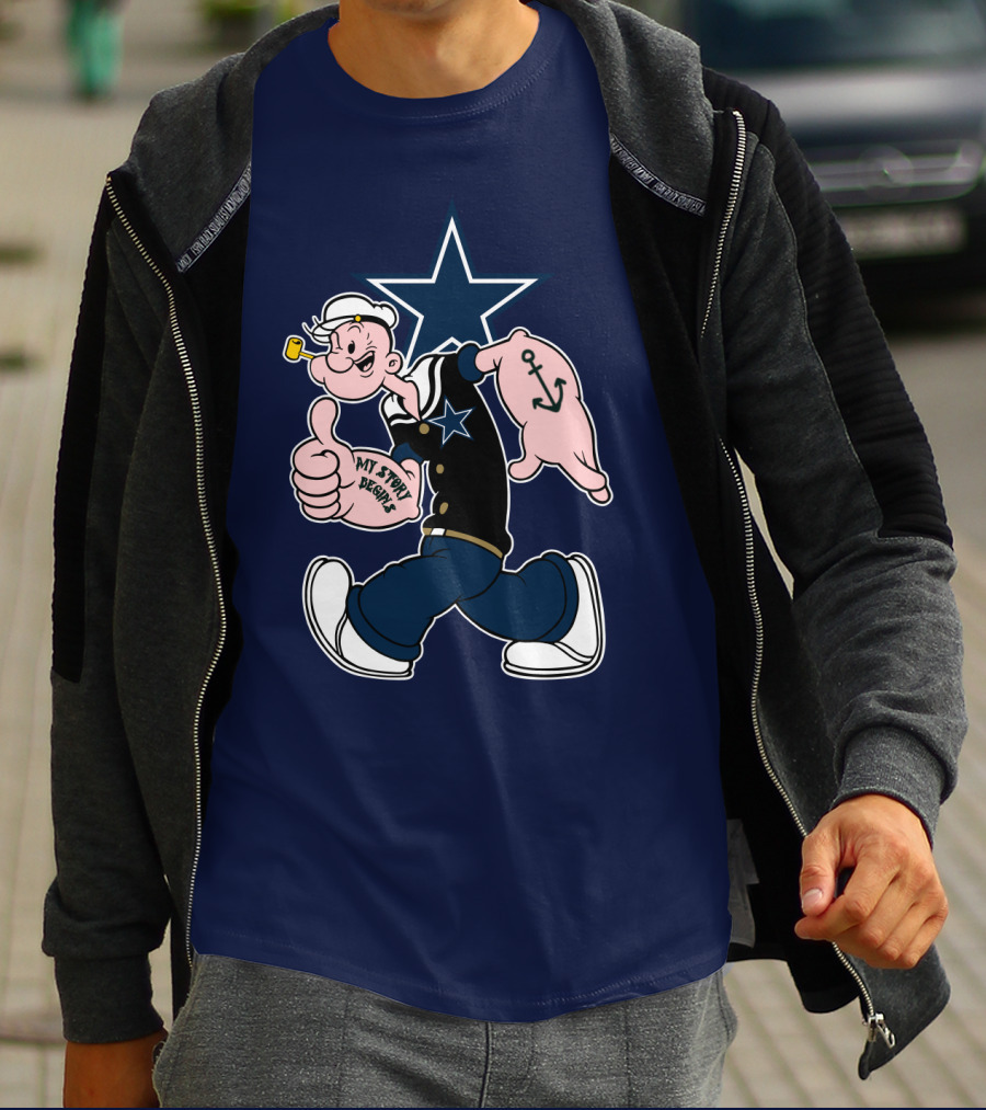 Dallas Cowboys Popeye My Story Began Star Anchor T-Shirt