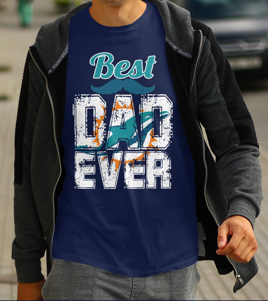 Best Dad Ever Dolphins T-Shirt