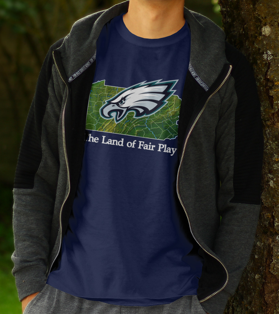 Philadelphia Eagles The Land Of Fair Play Pennsylvania Map T-Shirt