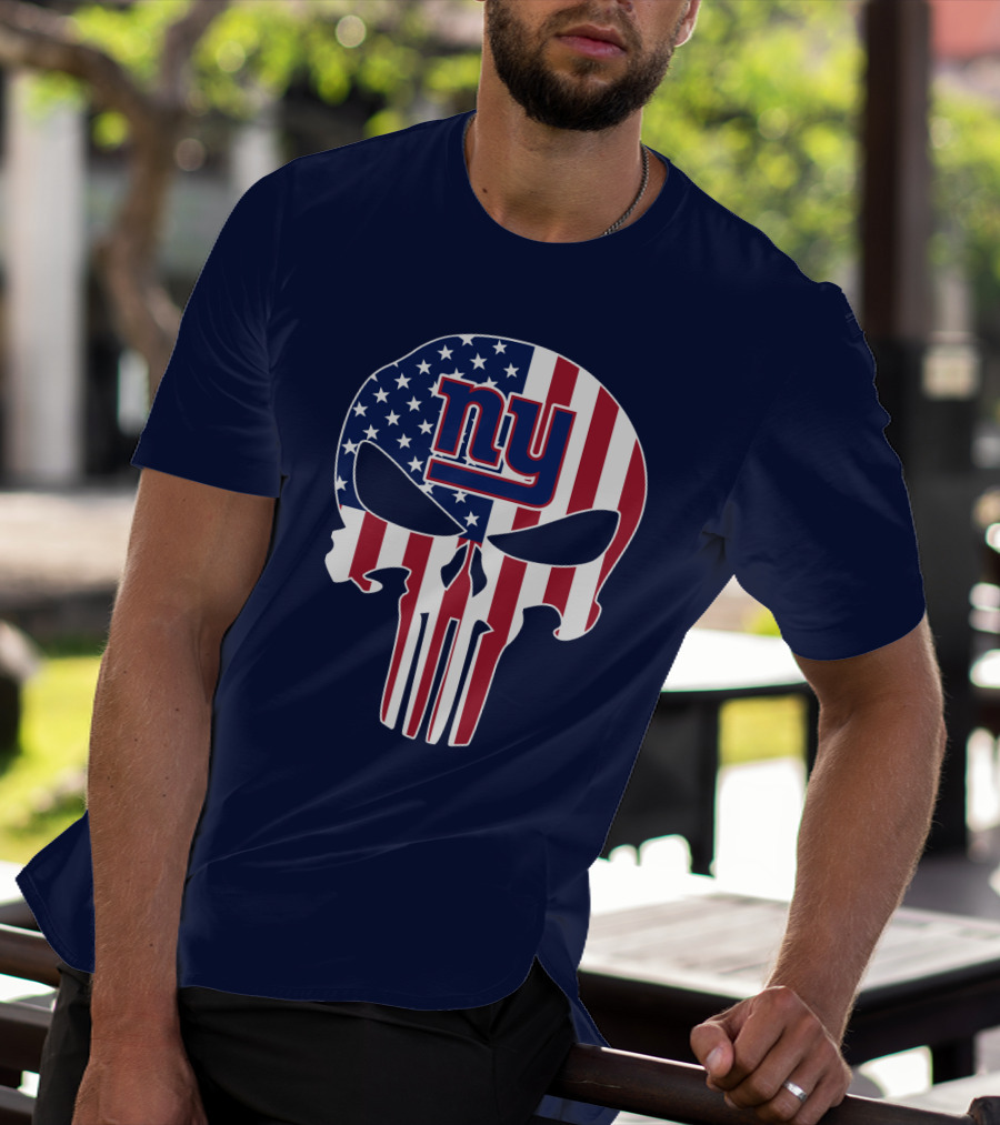 Ny Giants American Flag Punisher Skull T-Shirt