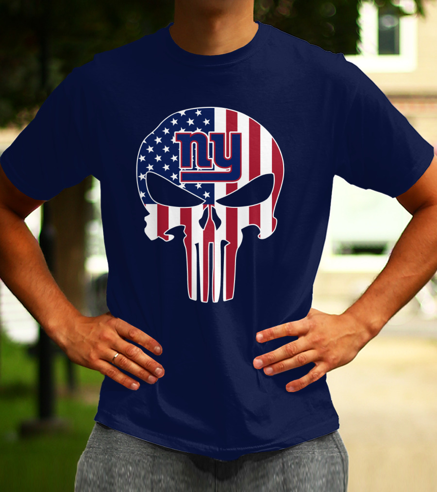 Ny Giants American Flag Punisher Skull T-Shirt