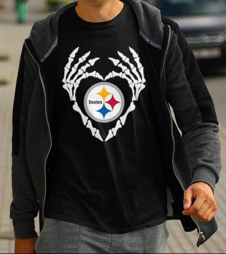 Steelers Skeleton Heart T-Shirt