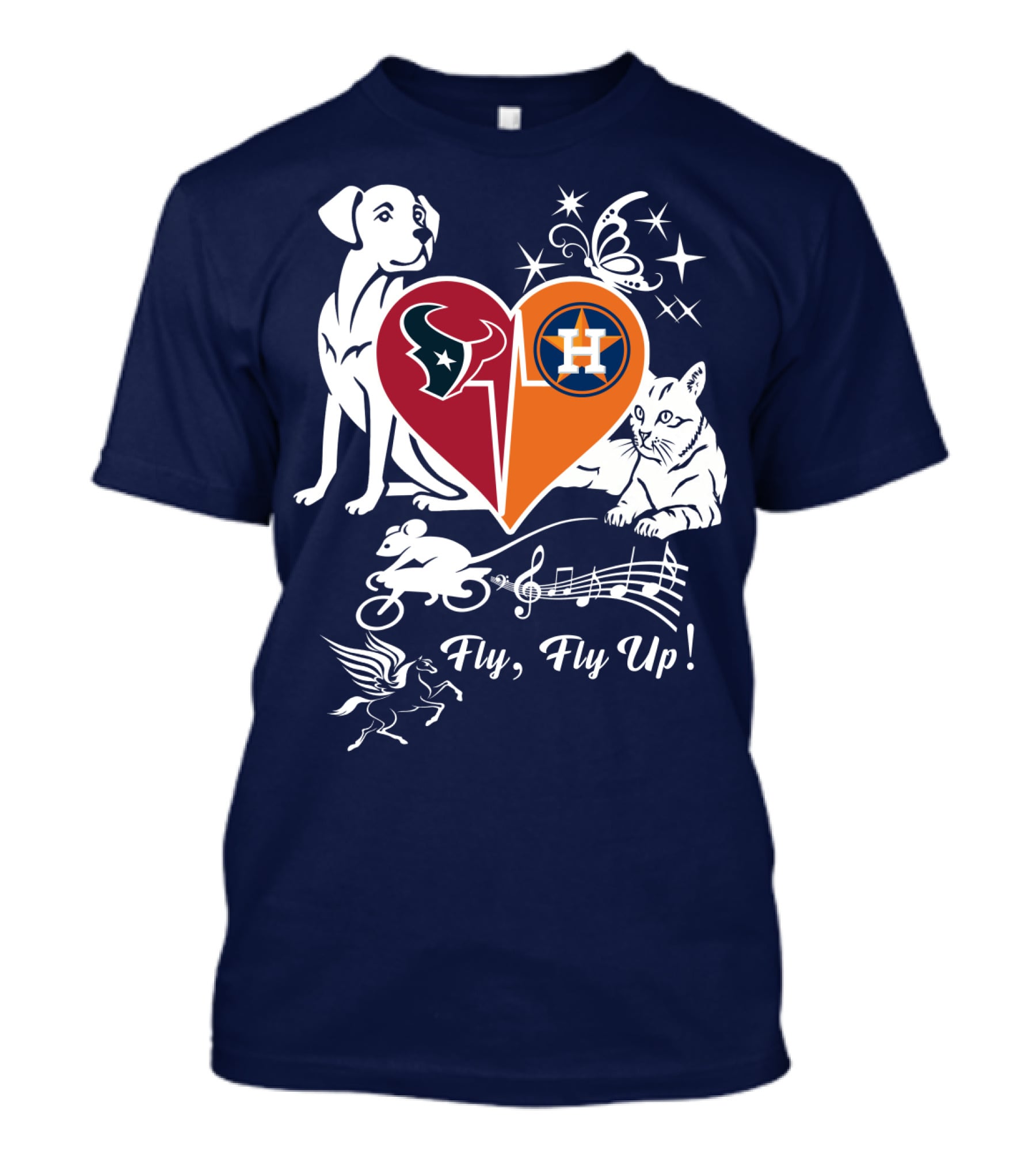 Houston Texans And Astros Love Fly Fly Up T-Shirt