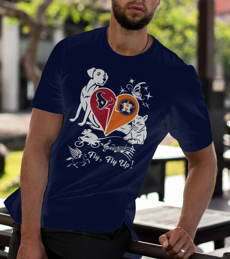 Houston Texans And Astros Love Fly Fly Up T-Shirt