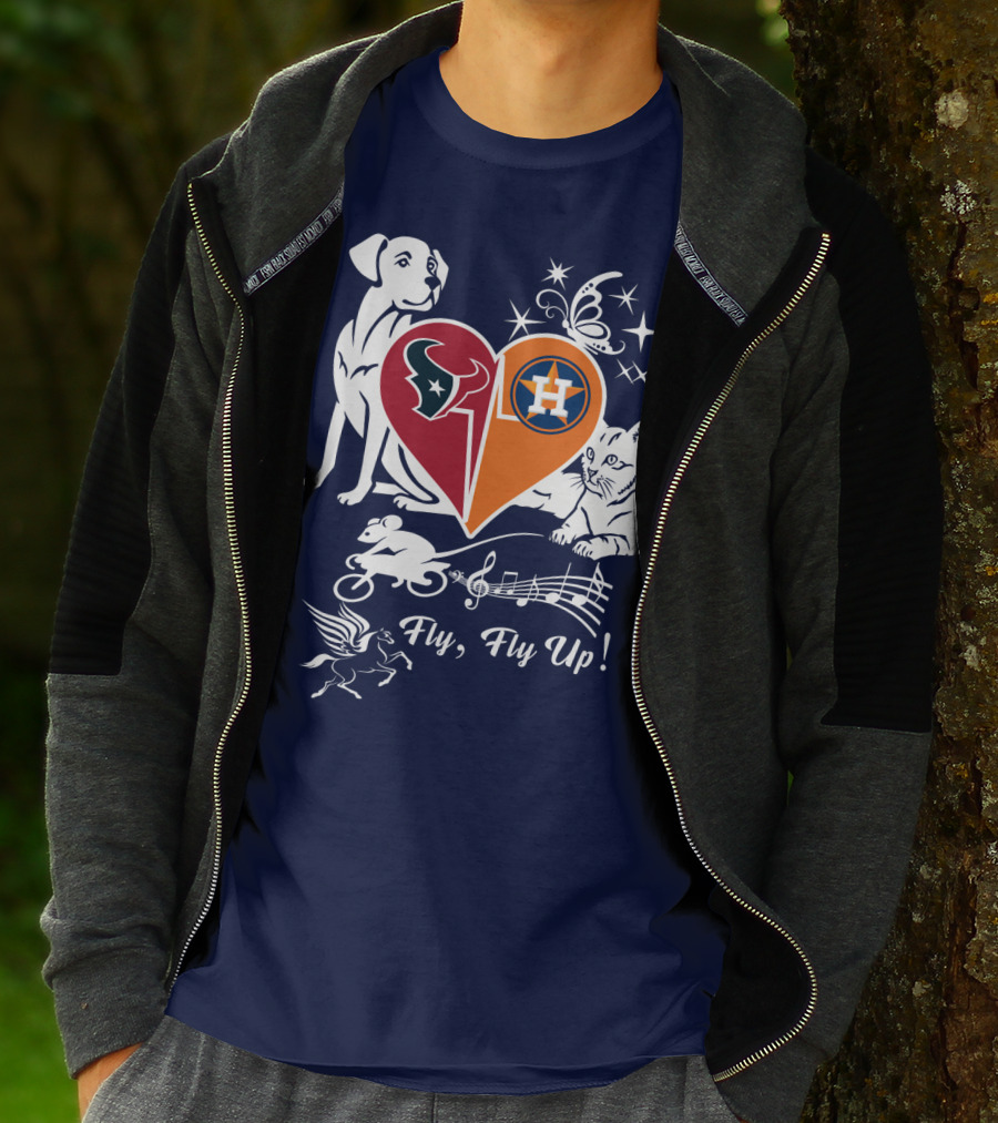 Houston Texans And Astros Love Fly Fly Up T-Shirt