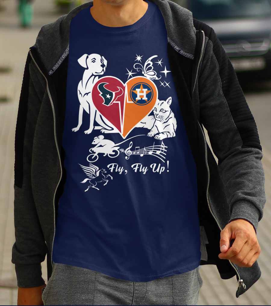 Houston Texans And Astros Love Fly Fly Up T-Shirt