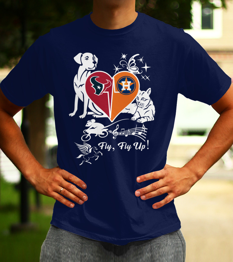 Houston Texans And Astros Love Fly Fly Up T-Shirt