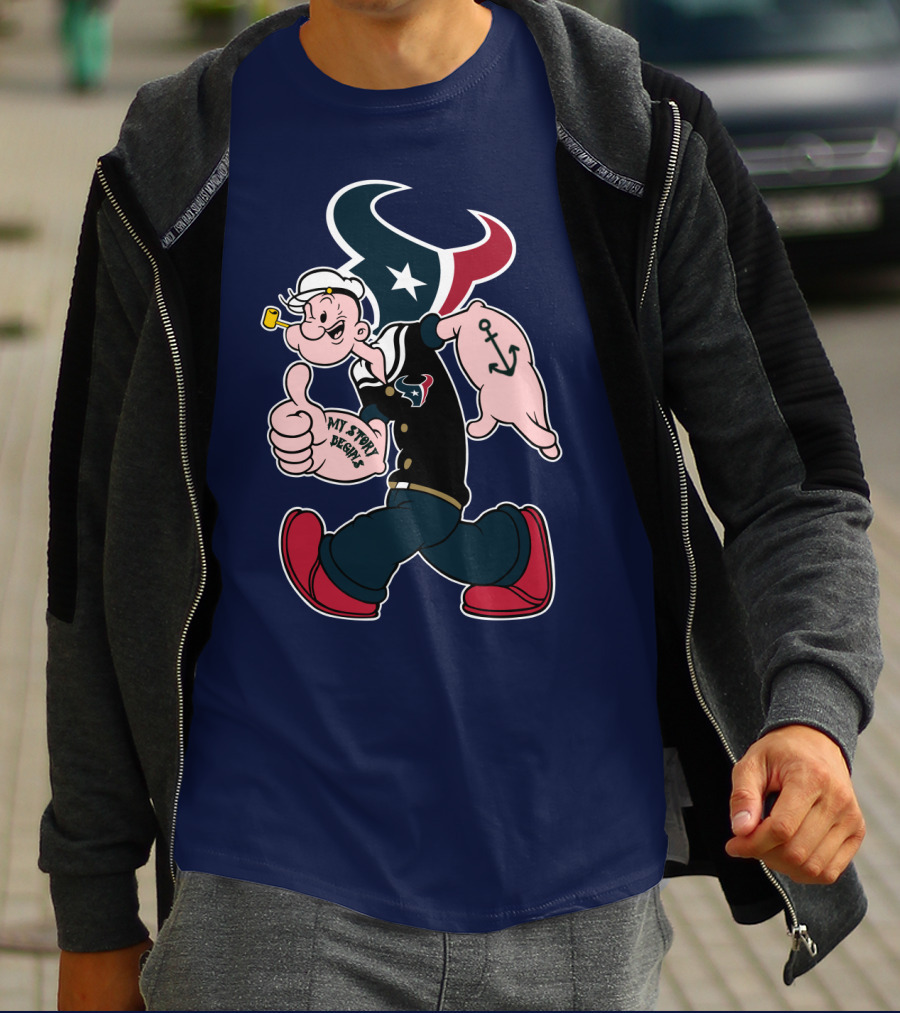 Texans Popeye My Story Begins Anchor T-Shirt