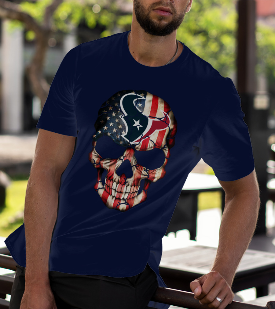 Texans Skull American Flag T-Shirt