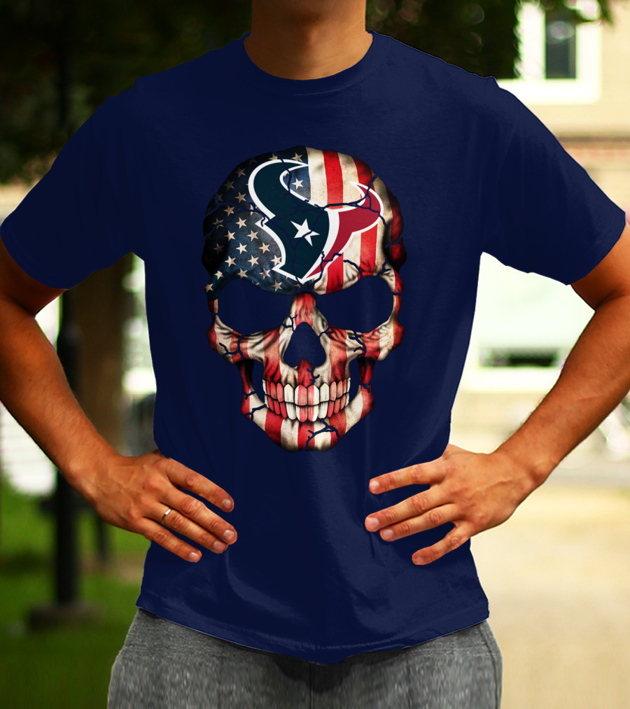 Texans Skull American Flag T-Shirt