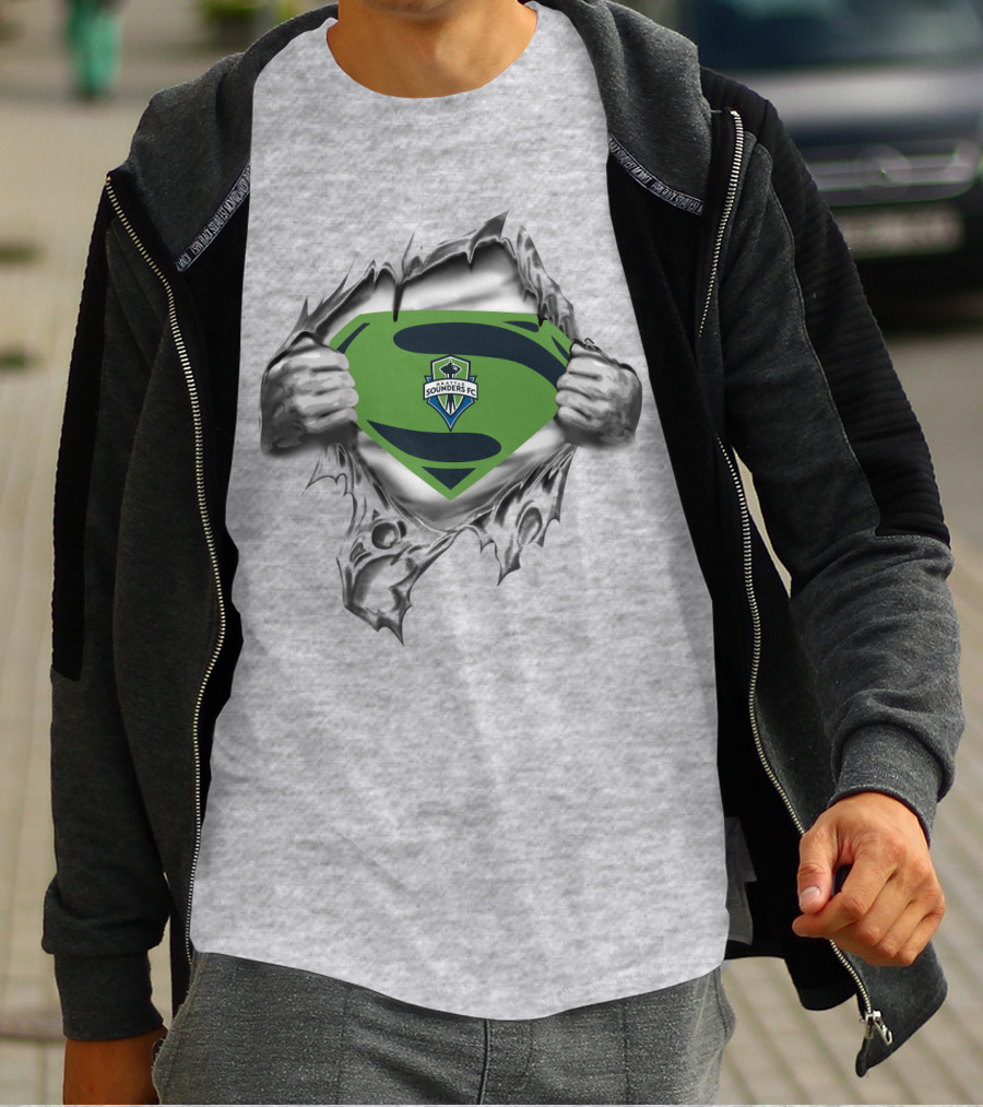 Seattle Sounders Fc Superhero Emblem Burst T-Shirt