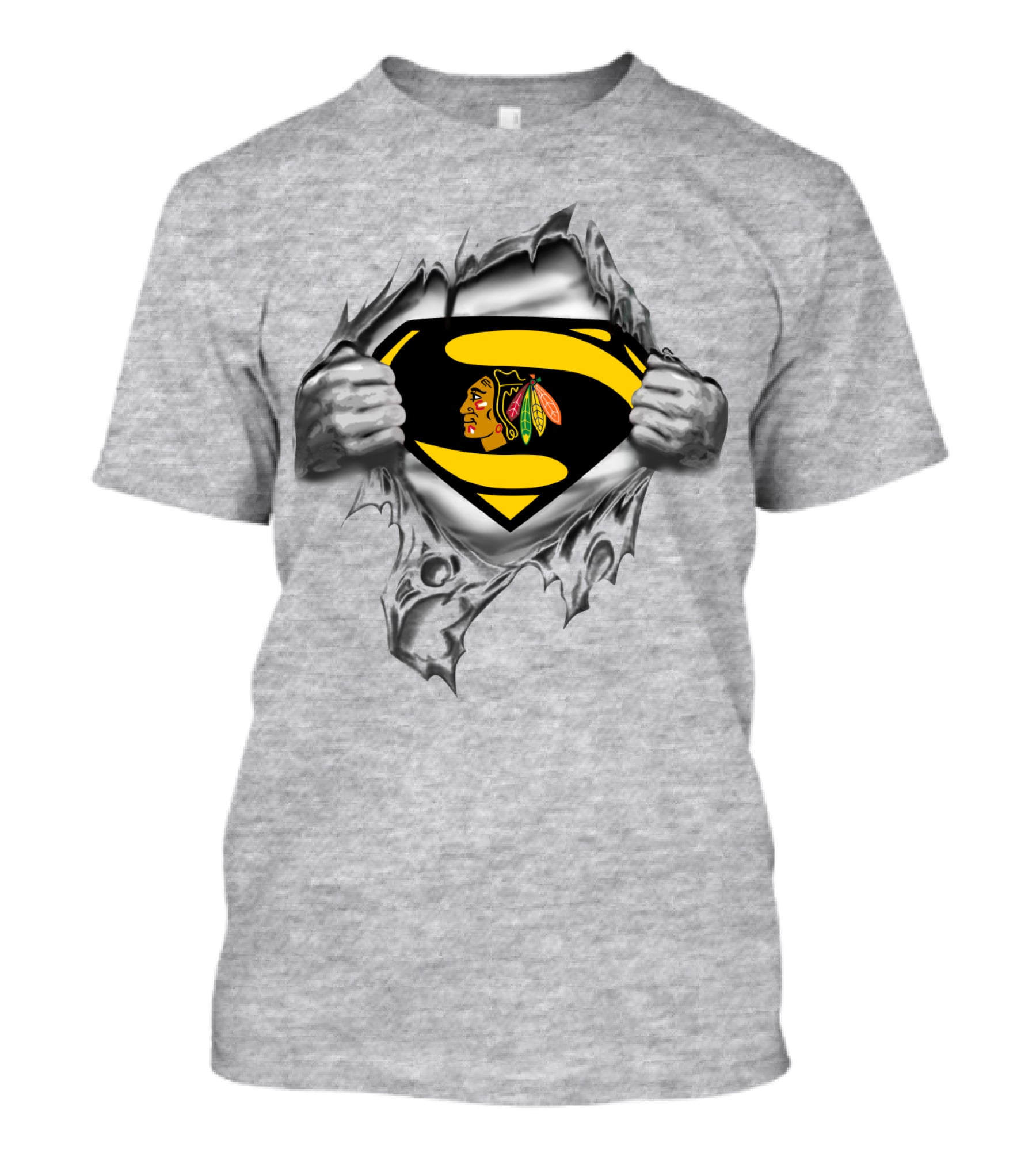 Superman Chicago Blackhawks Logo Fusion T-Shirt