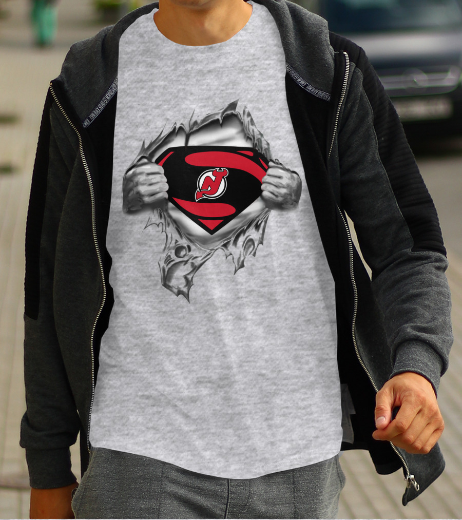 Superhero Jersey Devils Logo Inner Strength T-Shirt