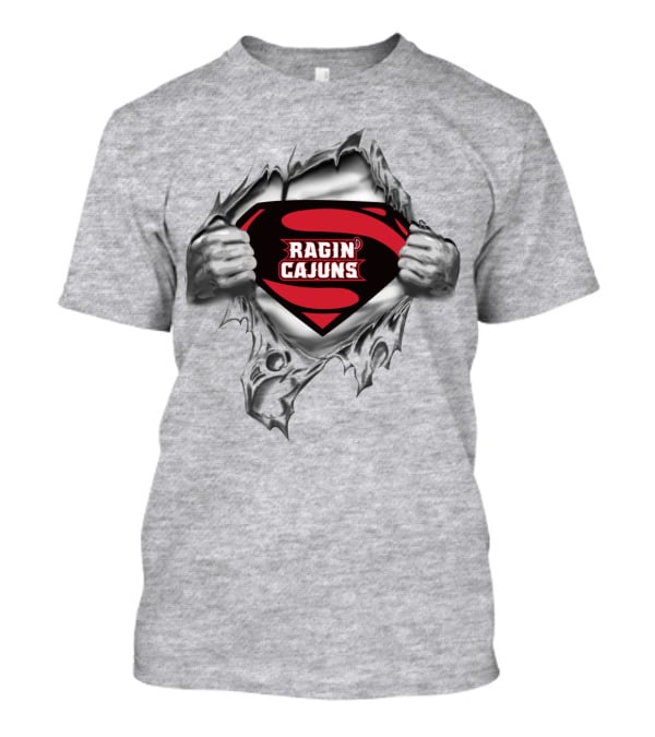 Superhero Style Louisiana Ragin Cajuns T-Shirt