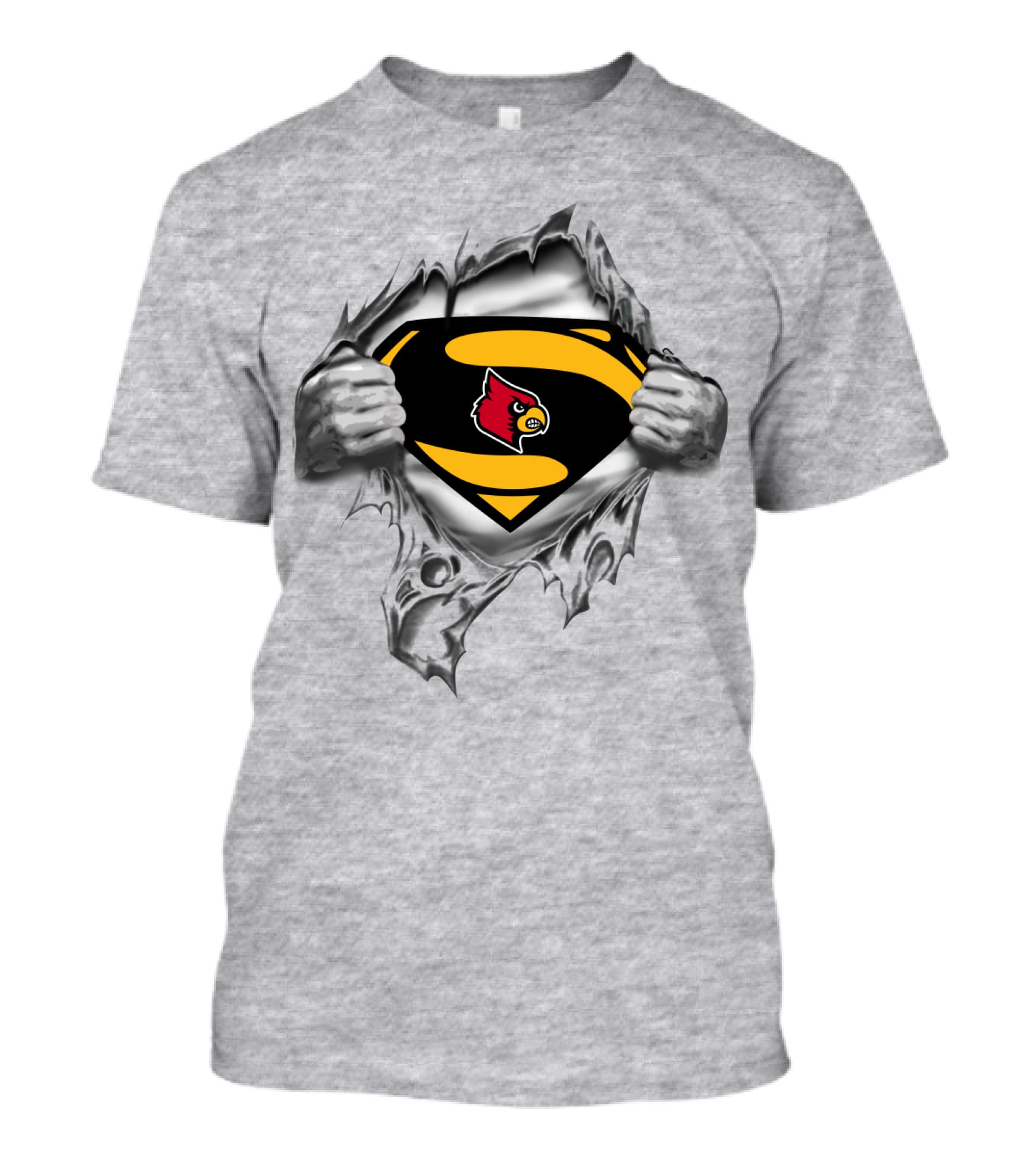 Superman Logo Louisville Cardinals T-Shirt