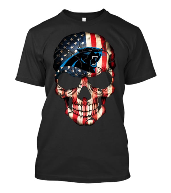 Panthers American Flag Skull T-Shirt