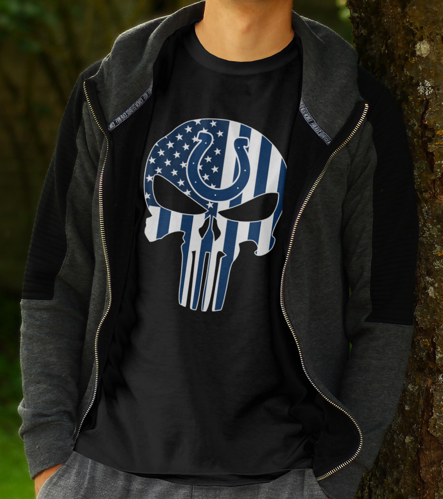 Colts Skull American Flag Punisher T-Shirt