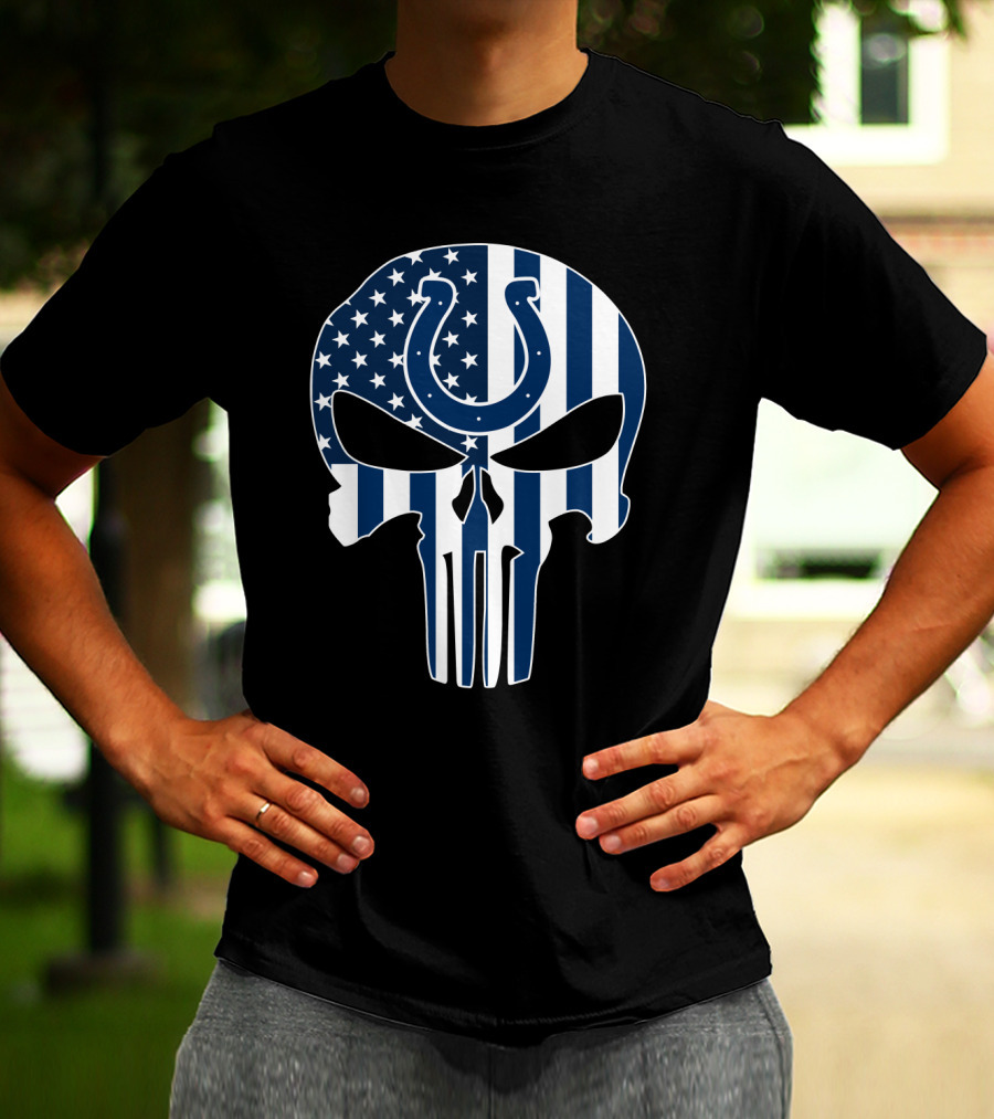 Colts Skull American Flag Punisher T-Shirt