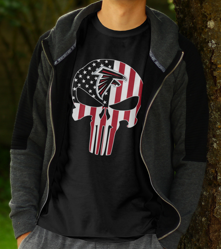 Falcons Skull American Flag T-Shirt