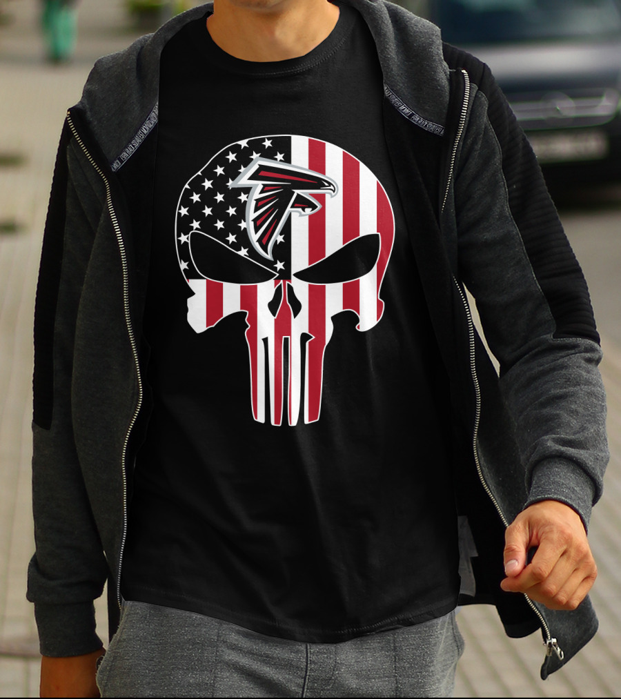 Falcons Skull American Flag T-Shirt