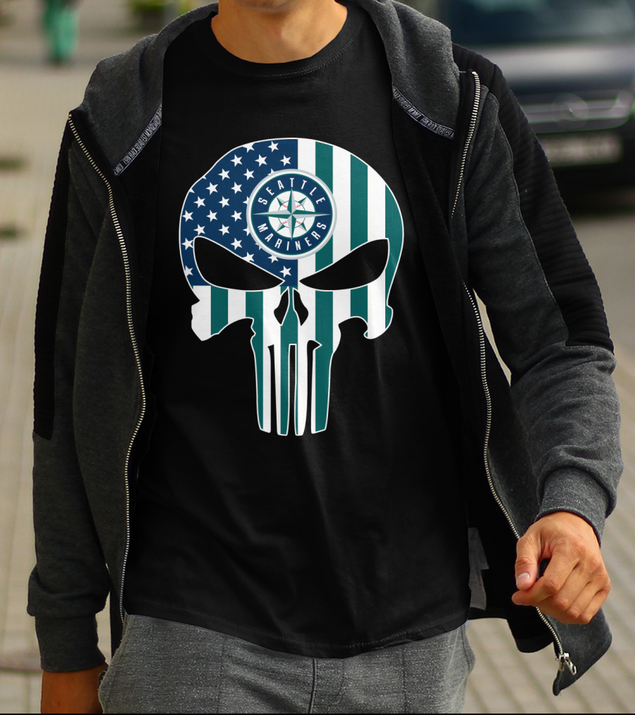 Seattle Mariners Skull Stars Stripes T-Shirt