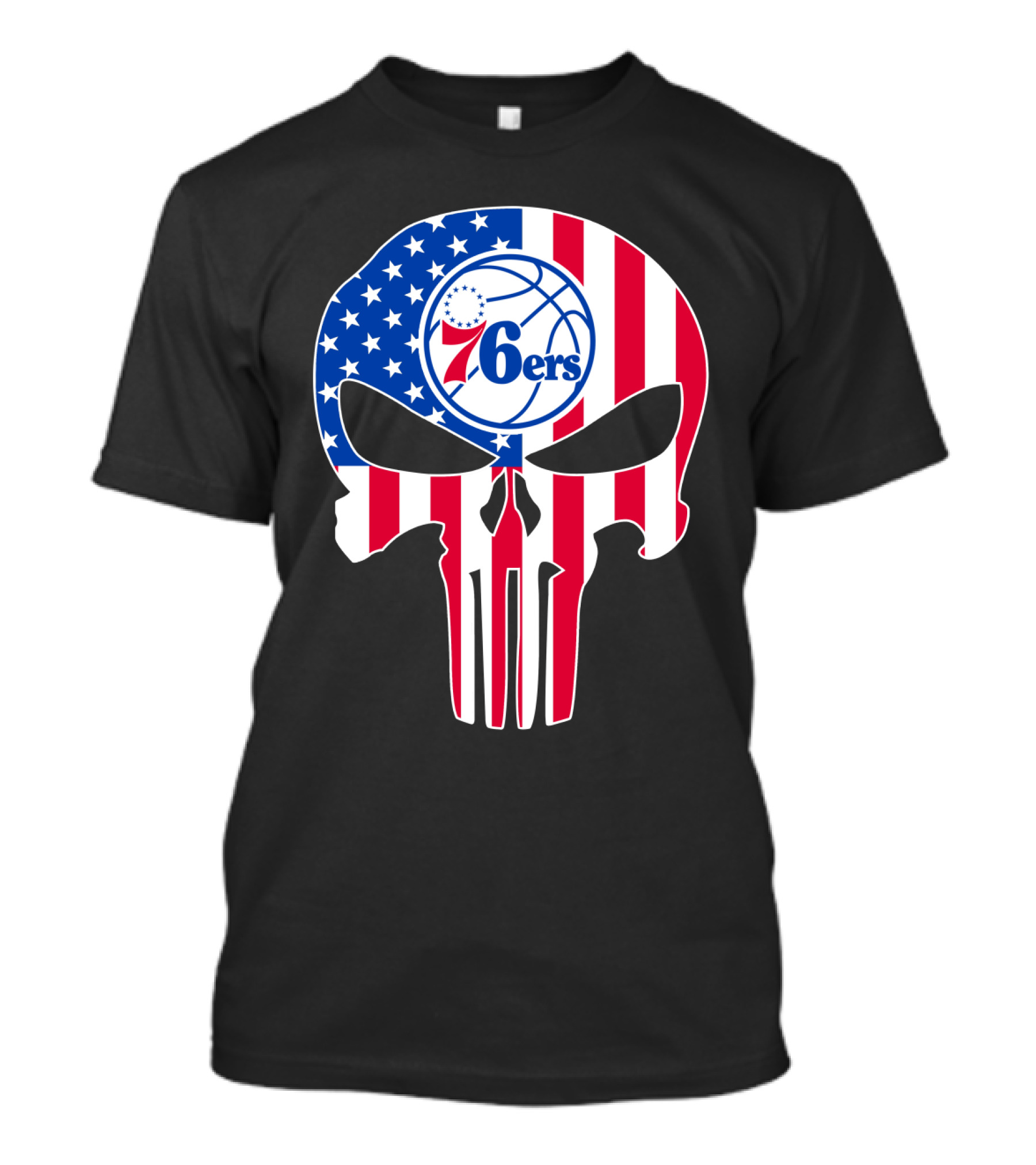 Philadelphia 76ers Stars And Stripes Punisher T-Shirt