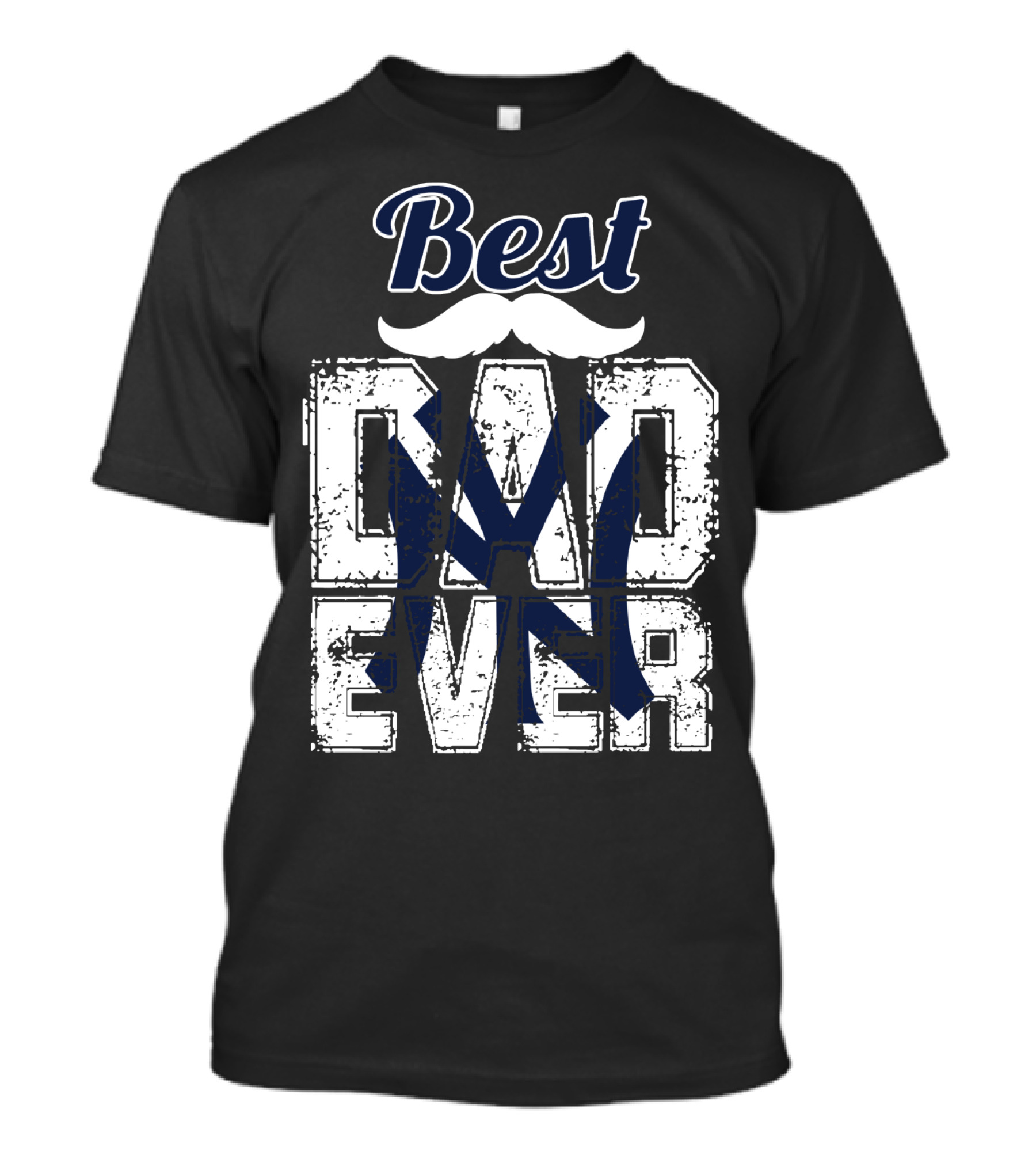 Best Dad Ever Yankees Logo Moustache T-Shirt