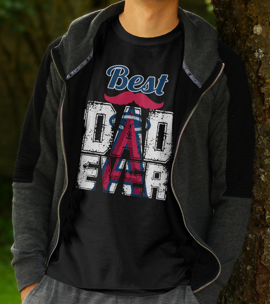 Best Dad Ever Angels Mustache T-Shirt