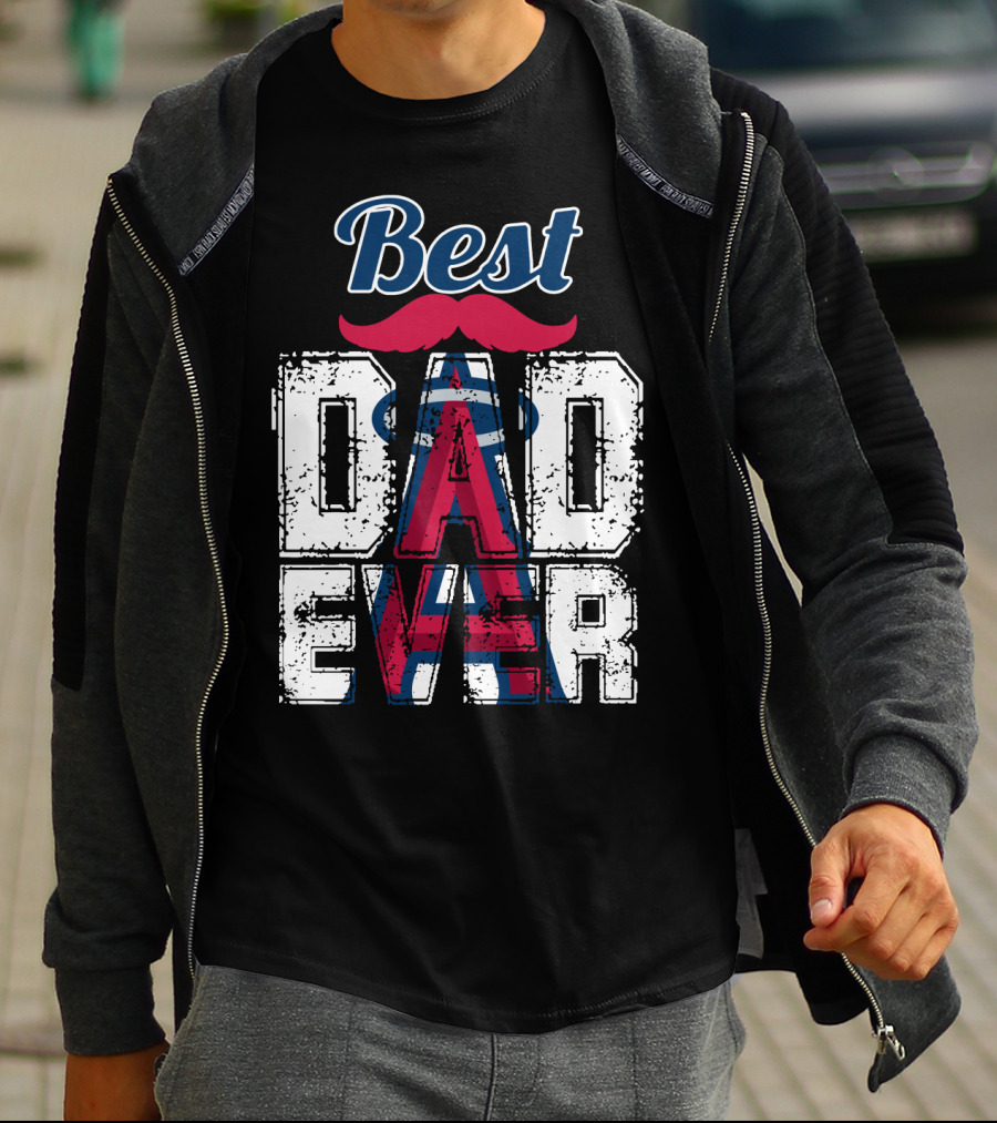 Best Dad Ever Angels Mustache T-Shirt