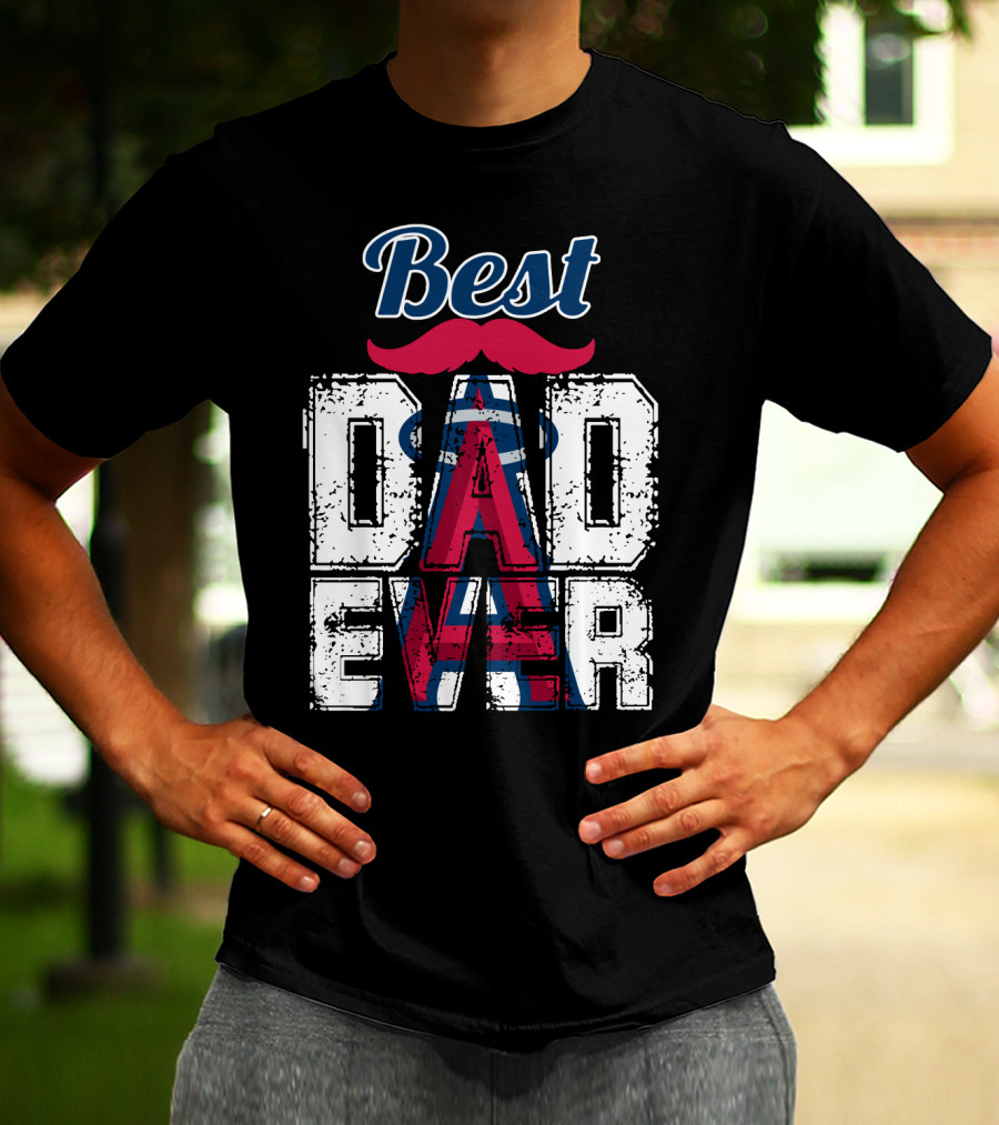 Best Dad Ever Angels Mustache T-Shirt