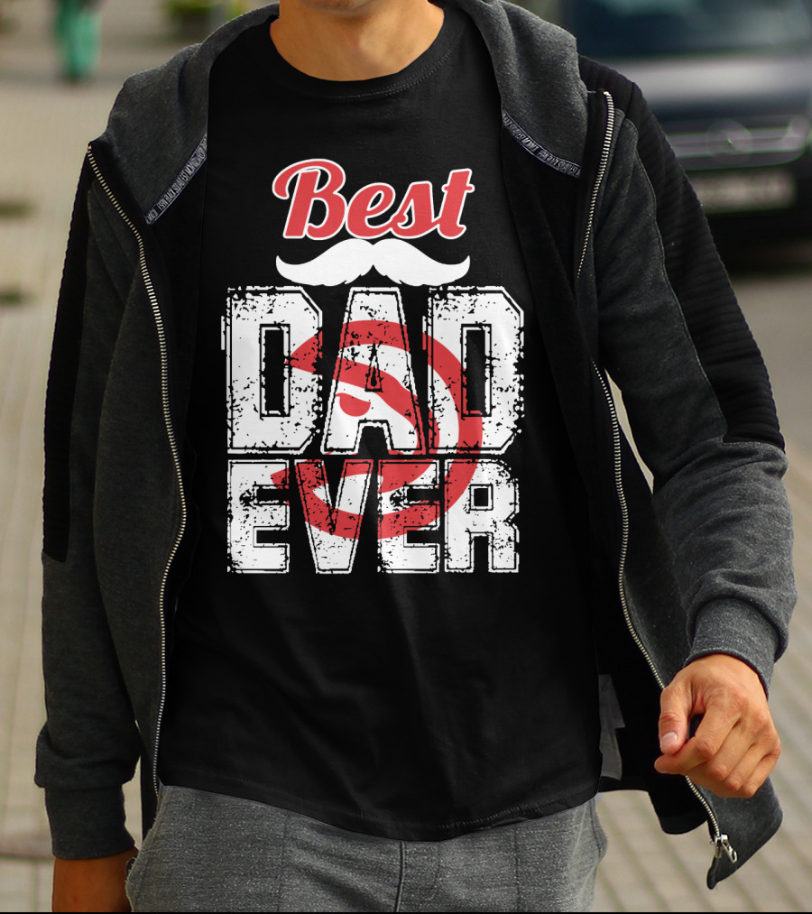 Best Dad Ever Hawks Badge T-Shirt