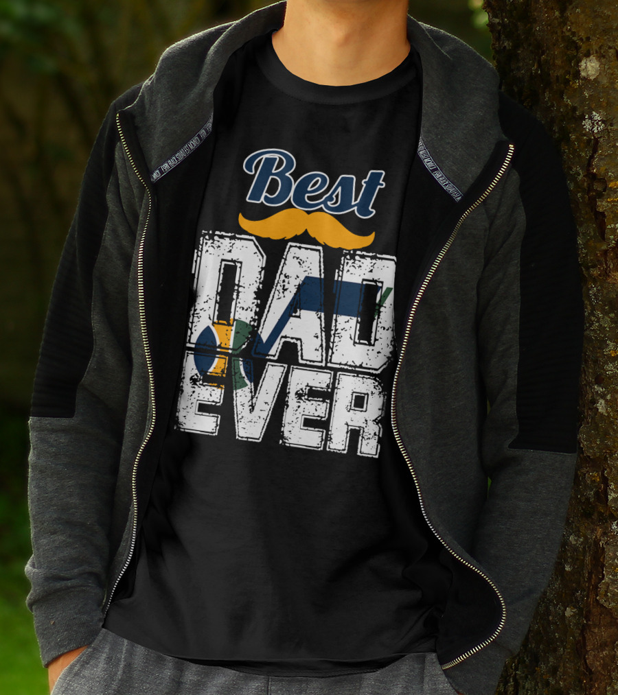 Best Dad Ever Utah Jazz Moustache T-Shirt