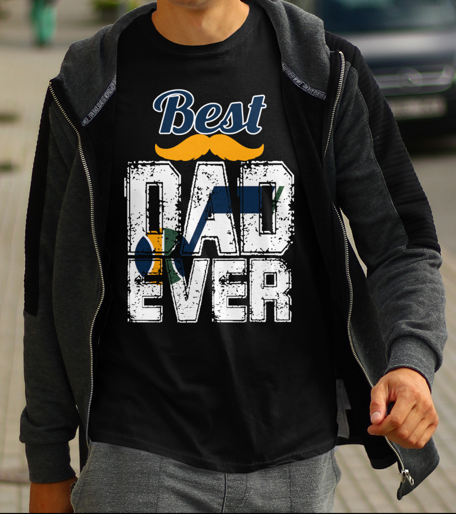 Best Dad Ever Utah Jazz Moustache T-Shirt