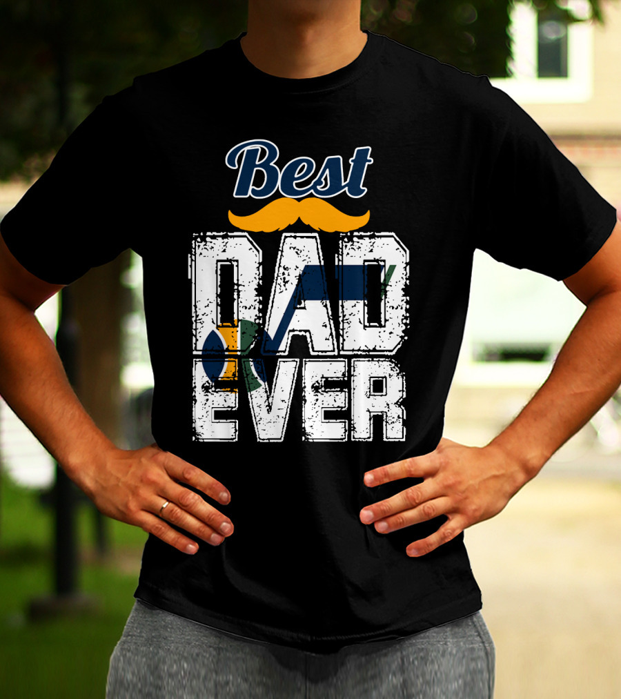 Best Dad Ever Utah Jazz Moustache T-Shirt