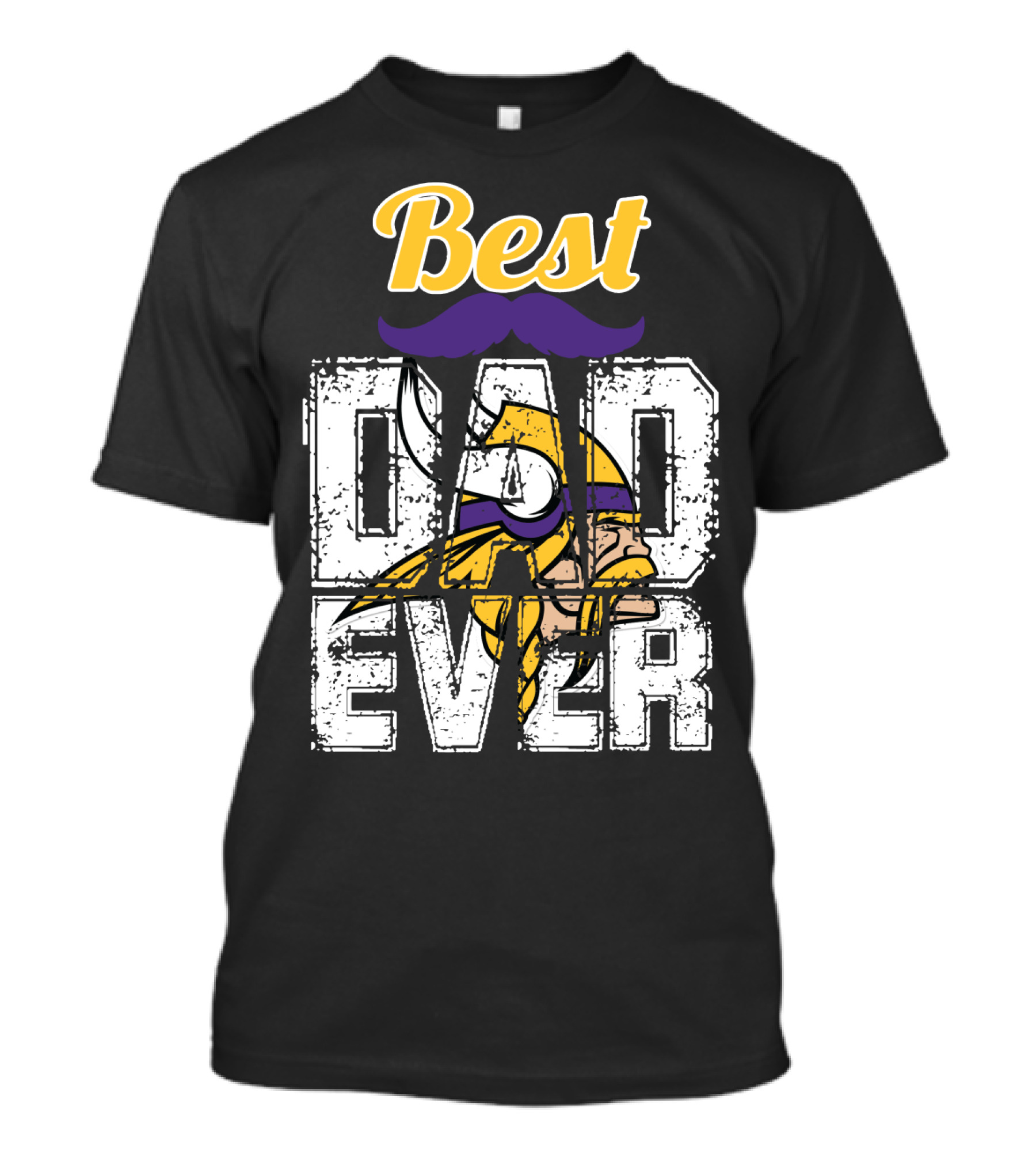 Best Dad Ever Viking Helmet Mustache T-Shirt