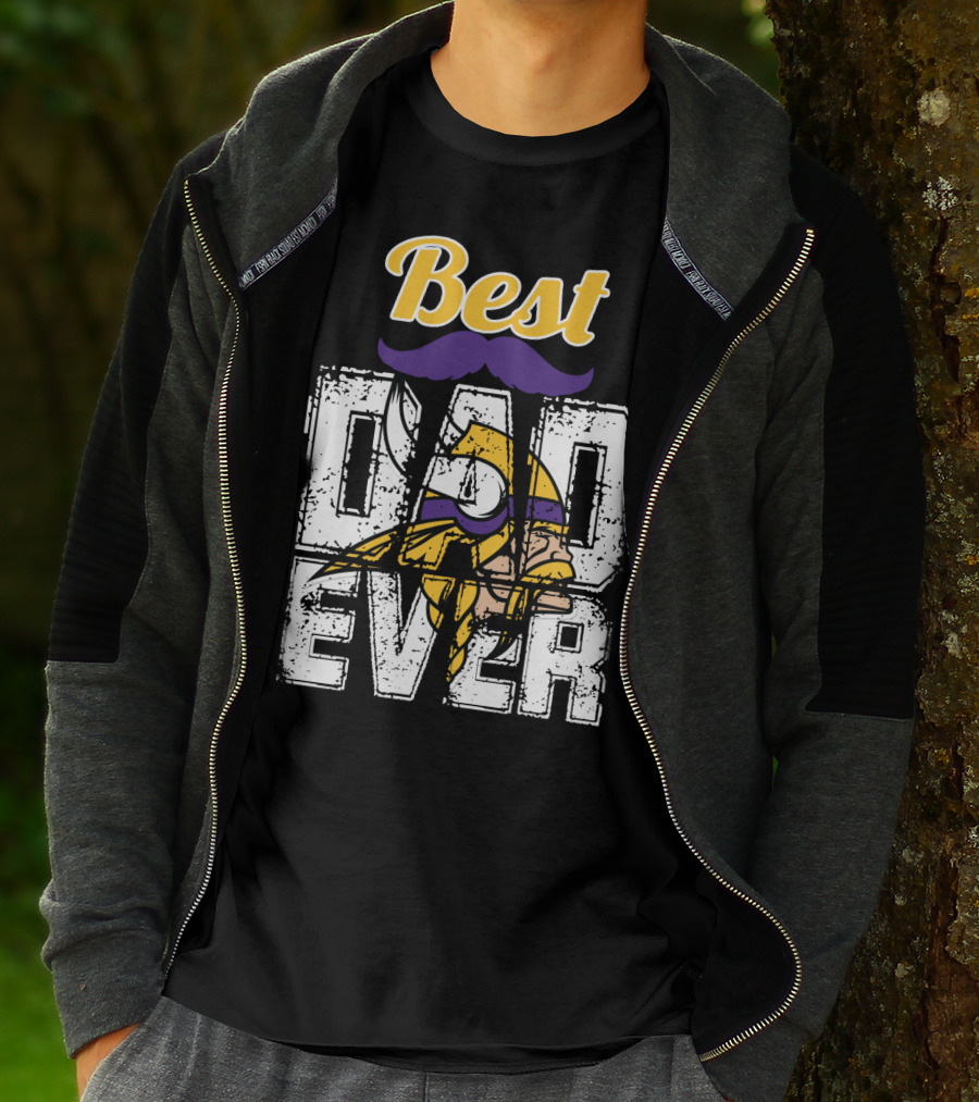 Best Dad Ever Viking Helmet Mustache T-Shirt