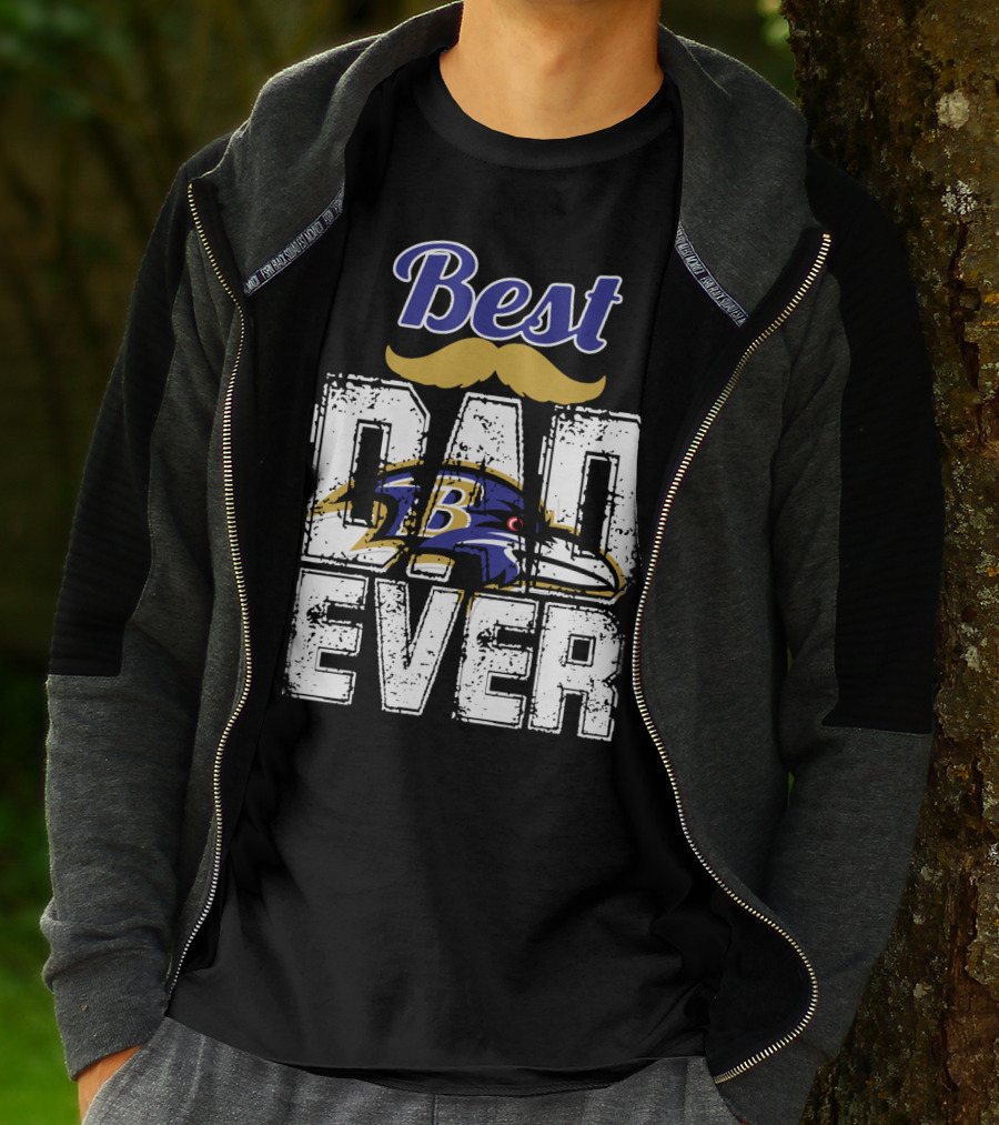 Best Dad Ever Ravens B T-Shirt